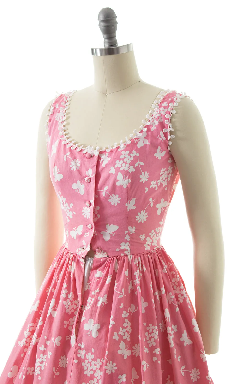 1950s Lanz Butterfly Floral Novelty Print Sundress | xx-small