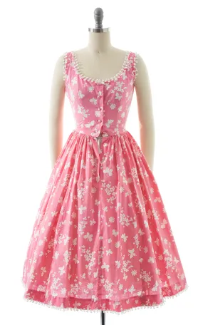 1950s Lanz Butterfly Floral Novelty Print Sundress | xx-small