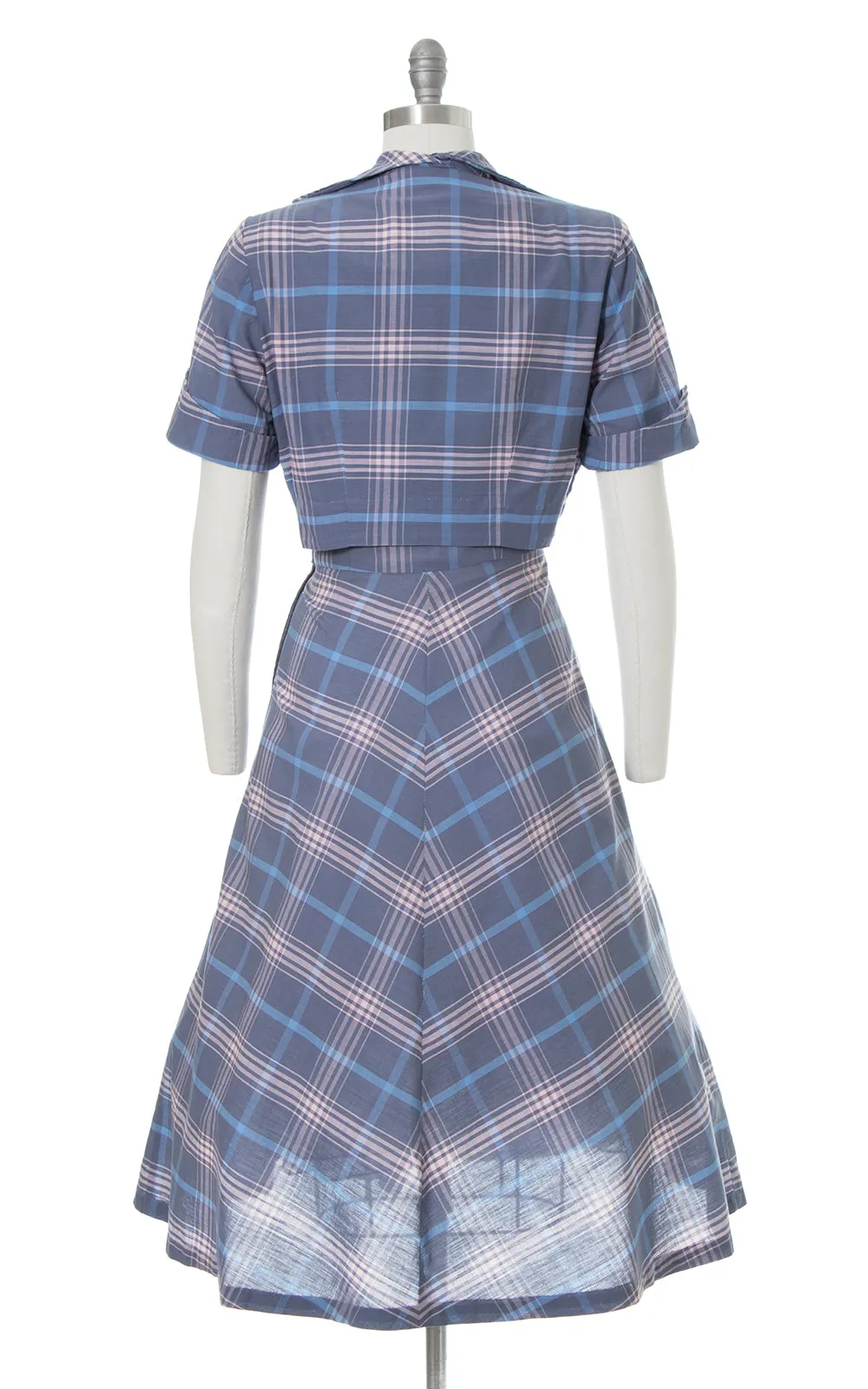 1950s Plaid Cotton Sundress & Bolero Set | medium