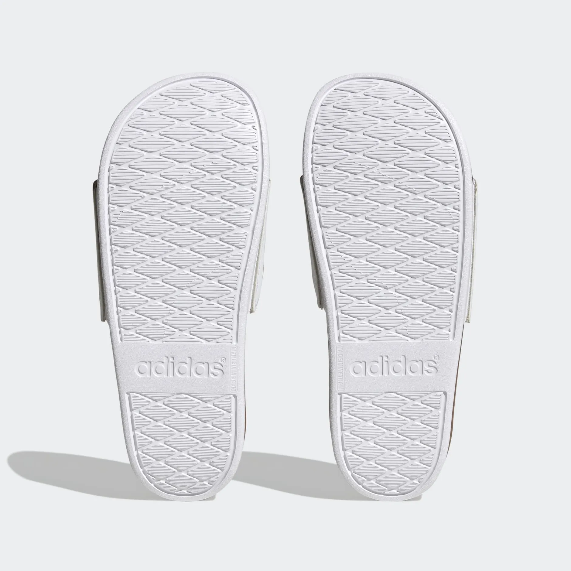 ADILETTE COMFORT SLIDES - Cloud White / Cloud White / Matte Gold