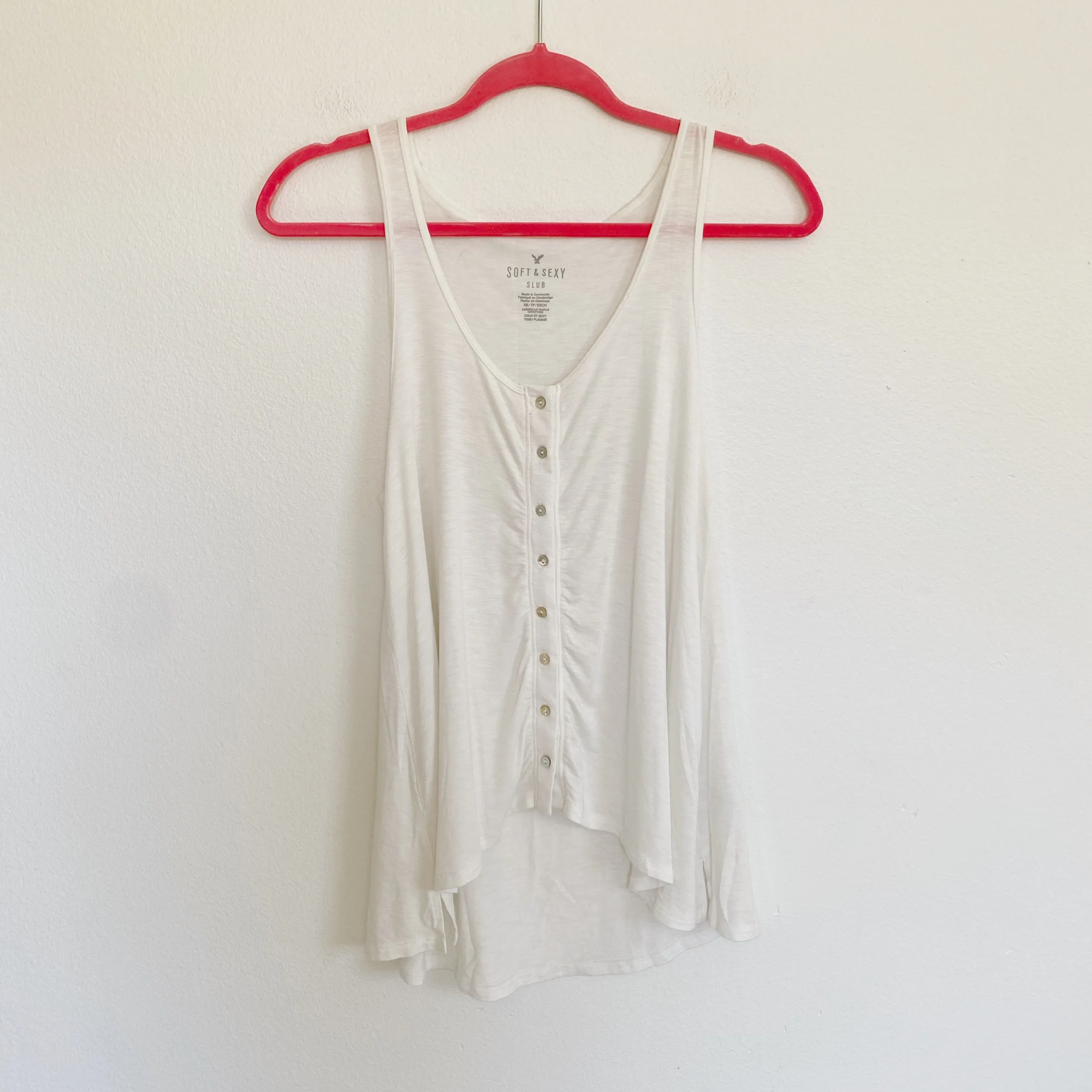 American Eagle Soft & Sexy Button Tank Top XS