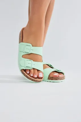 Amozae-Adriana Buckle Slides - Mint