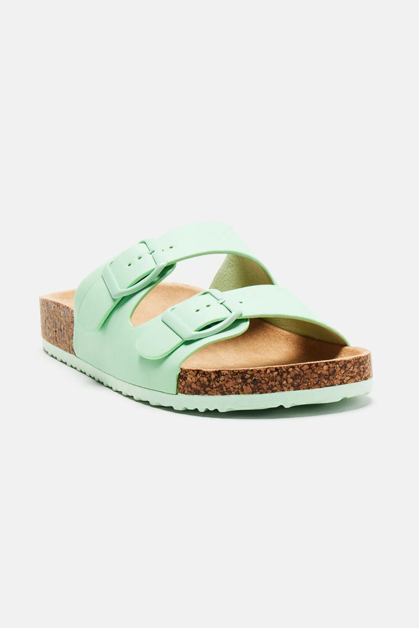 Amozae-Adriana Buckle Slides - Mint