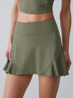 Army Green A-Line Sports Skirt