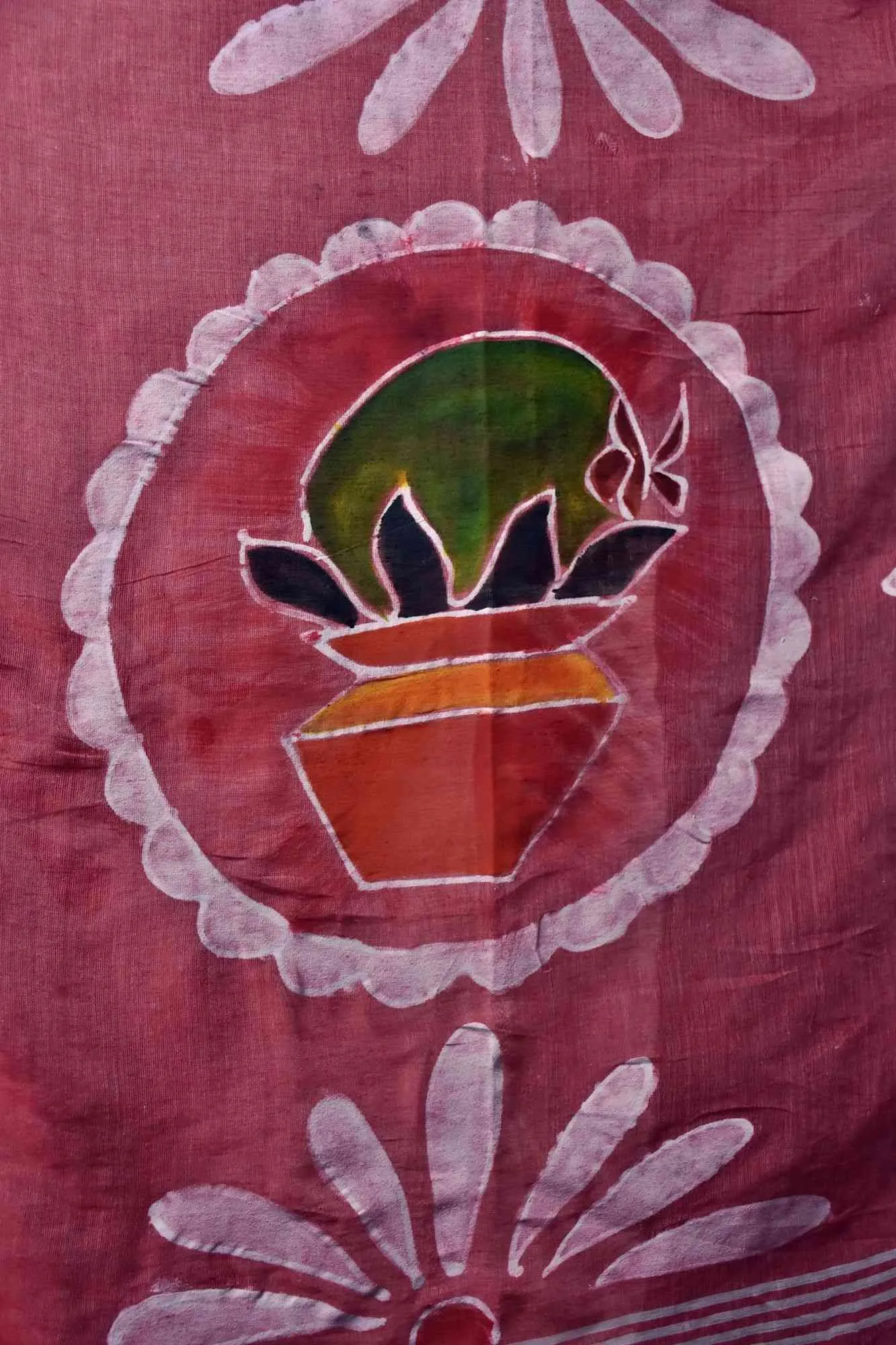 Bengal handloom cotton handpainted wrap in 1 minute saree