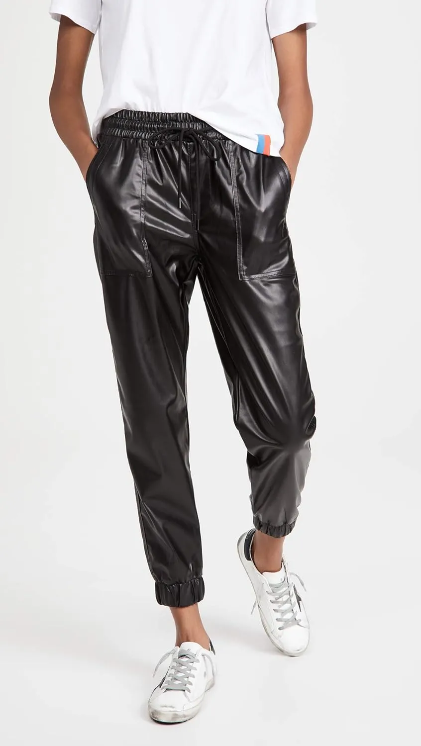 [BLANKNYC] Womens Vegan Leather Jogger, Comfortable & Stylish Pantspants
