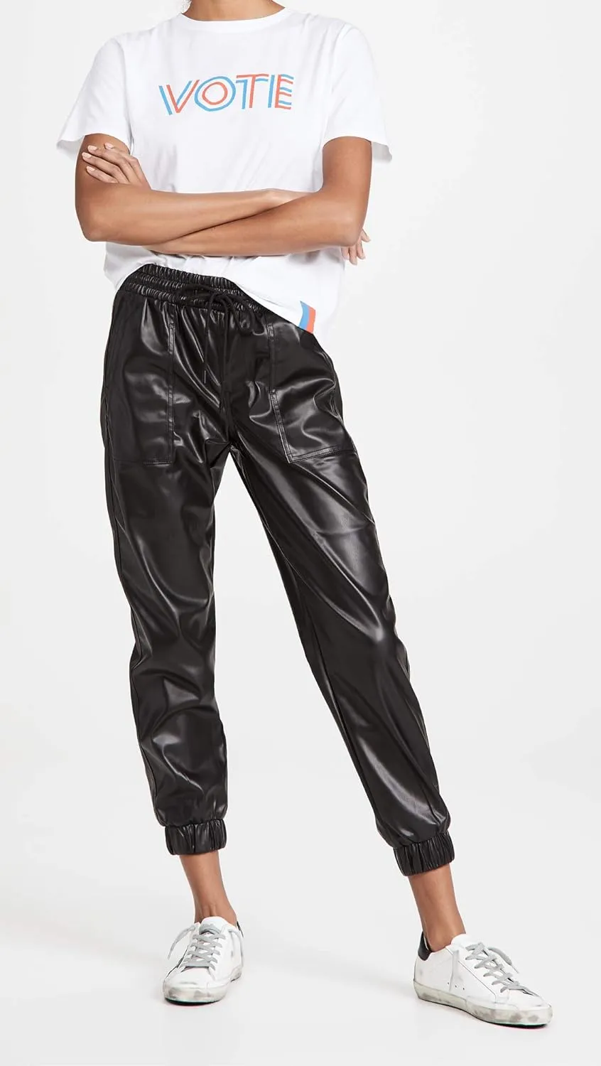 [BLANKNYC] Womens Vegan Leather Jogger, Comfortable & Stylish Pantspants