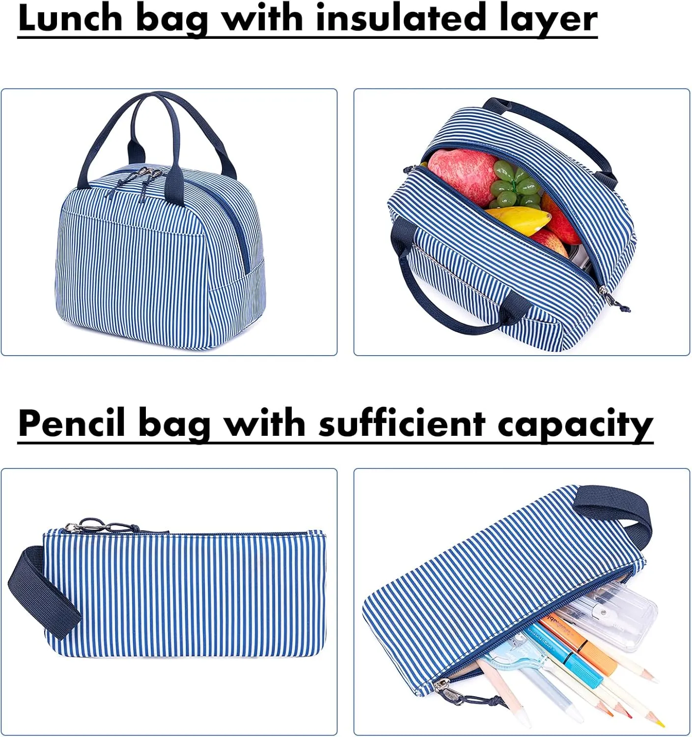 Bluboon School Backpack Set Girls Womens Laptop Bookbag Casual Daypack Fits 15 inch Laptop with Lunch Tote Bag and Pencil Bag