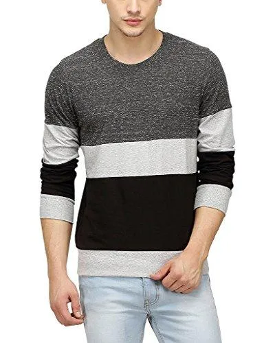 Campus Sutra Men Tri Colour Full Sleeve T-Shirt