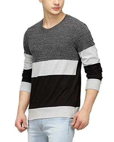 Campus Sutra Men Tri Colour Full Sleeve T-Shirt