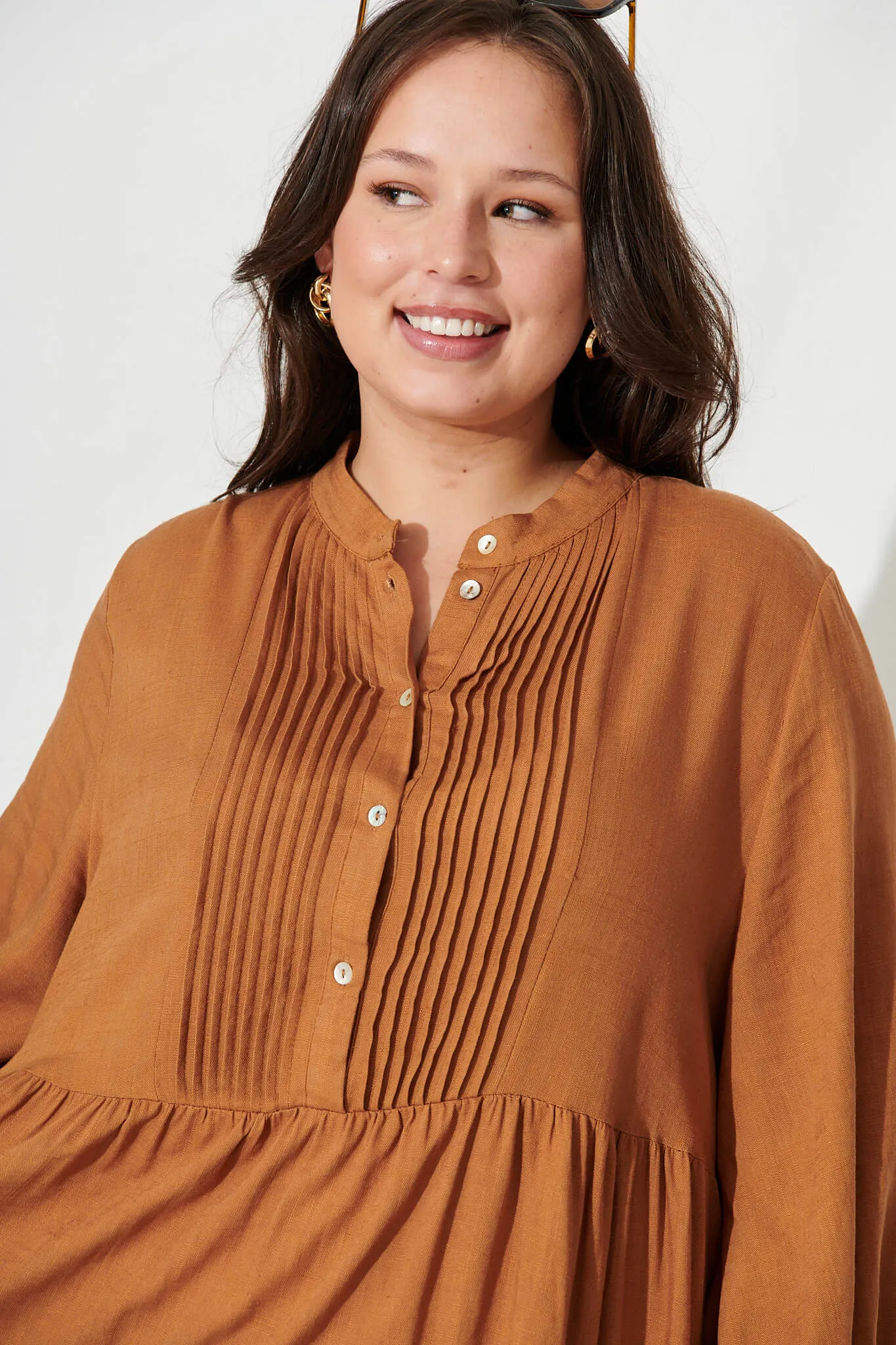 Caramel Brown Flowy Dress