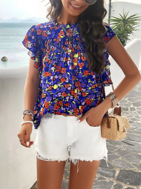 Carmella Women's Spring And Summer Foreign Trade Temperament Casual Printed Blouse