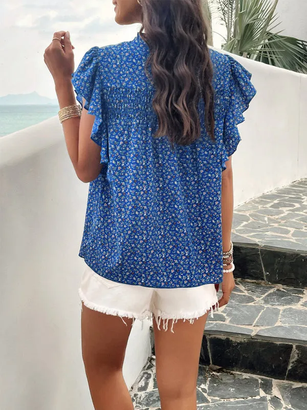 Carmella Women's Spring And Summer Foreign Trade Temperament Casual Printed Blouse
