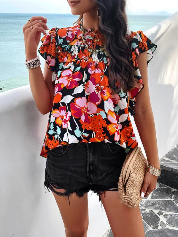 Carmella Women's Spring And Summer Foreign Trade Temperament Casual Printed Blouse