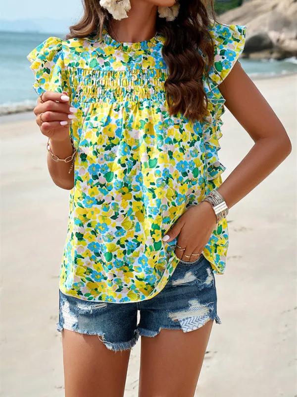 Carmella Women's Spring And Summer Foreign Trade Temperament Casual Printed Blouse