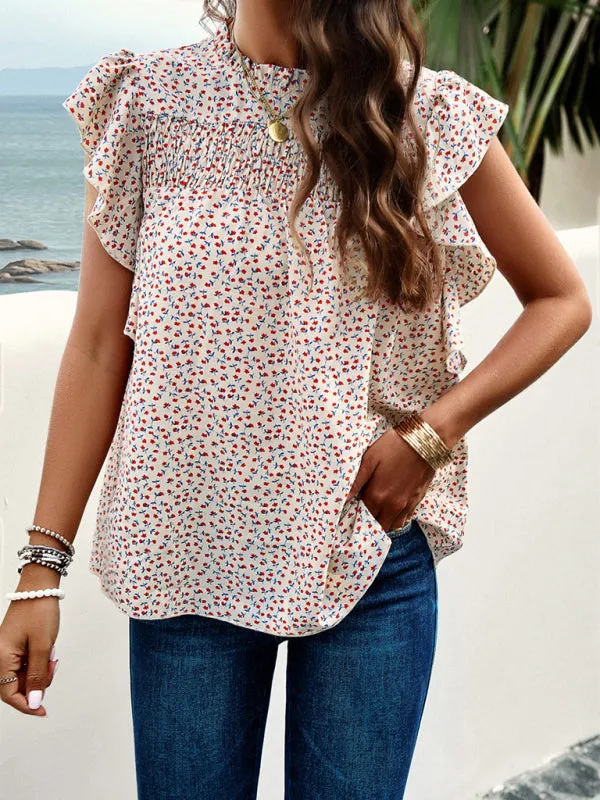 Carmella Women's Spring And Summer Foreign Trade Temperament Casual Printed Blouse