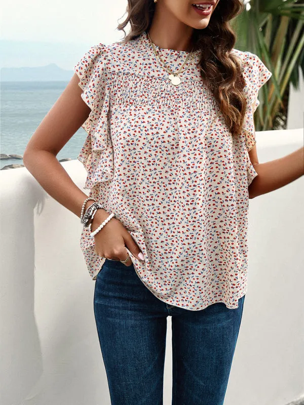 Carmella Women's Spring And Summer Foreign Trade Temperament Casual Printed Blouse