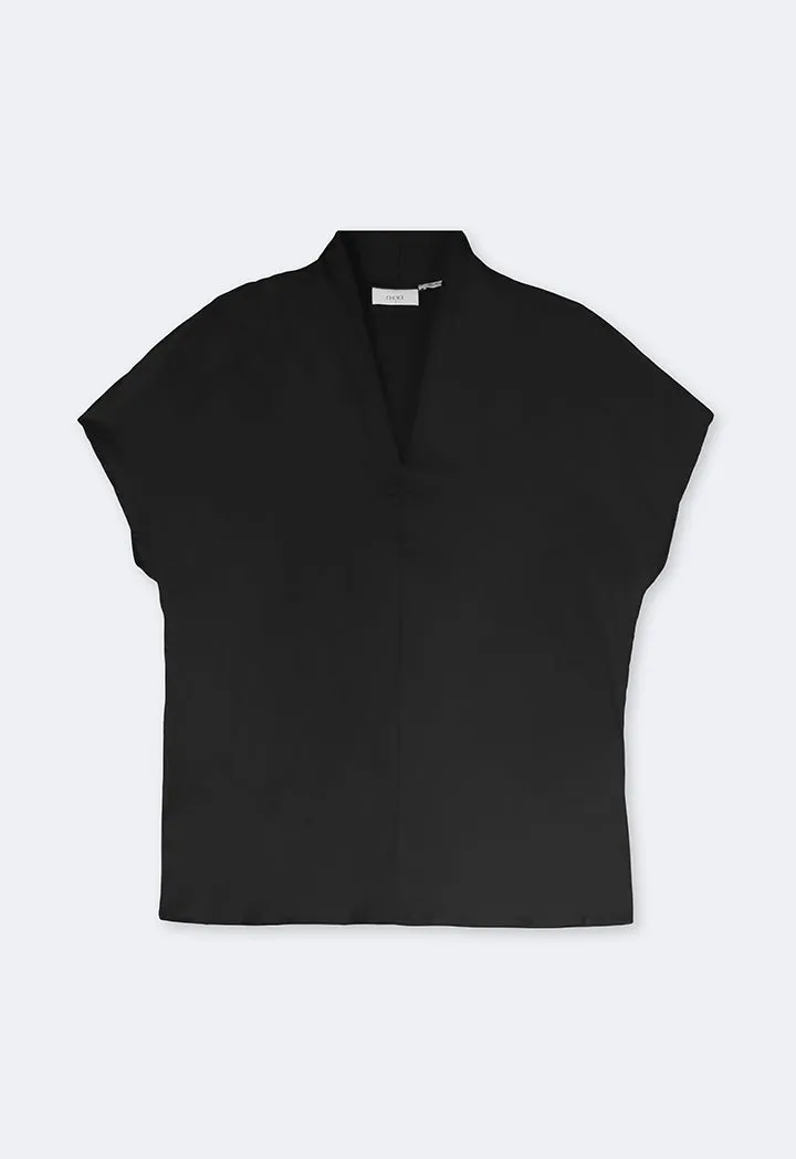 Choice V- Neck Basic Top Black