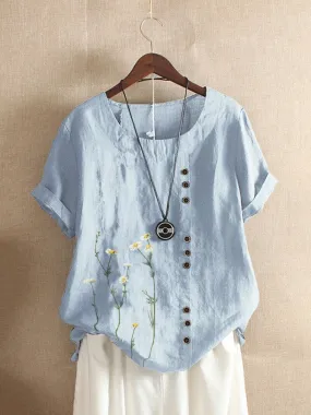 Crew Neck Short Sleeve Casual Shift Top