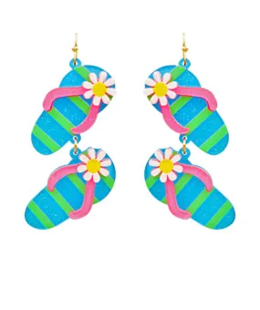Daisy Flip Flop Drop Earrings