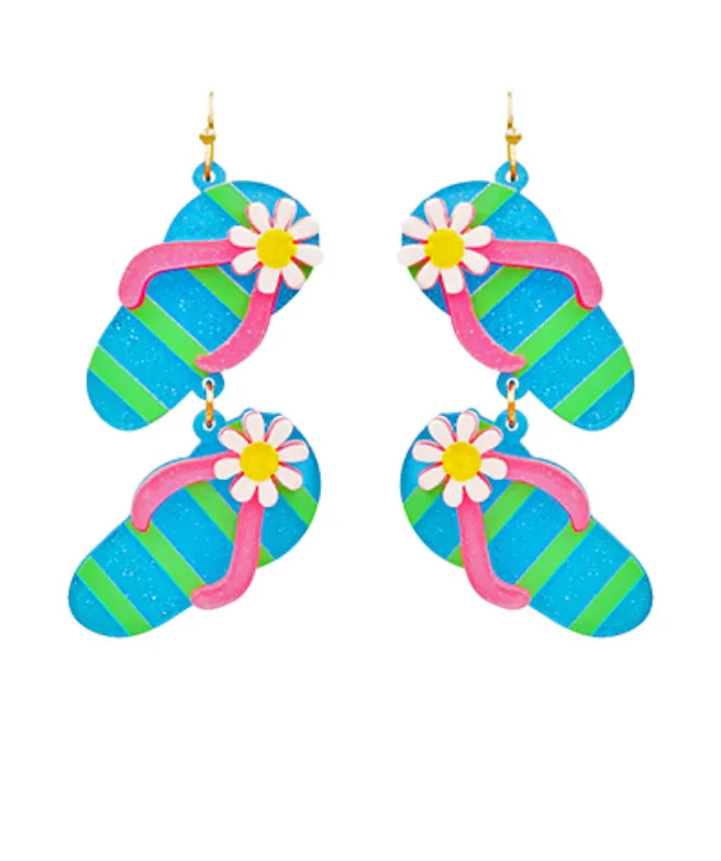 Daisy Flip Flop Drop Earrings