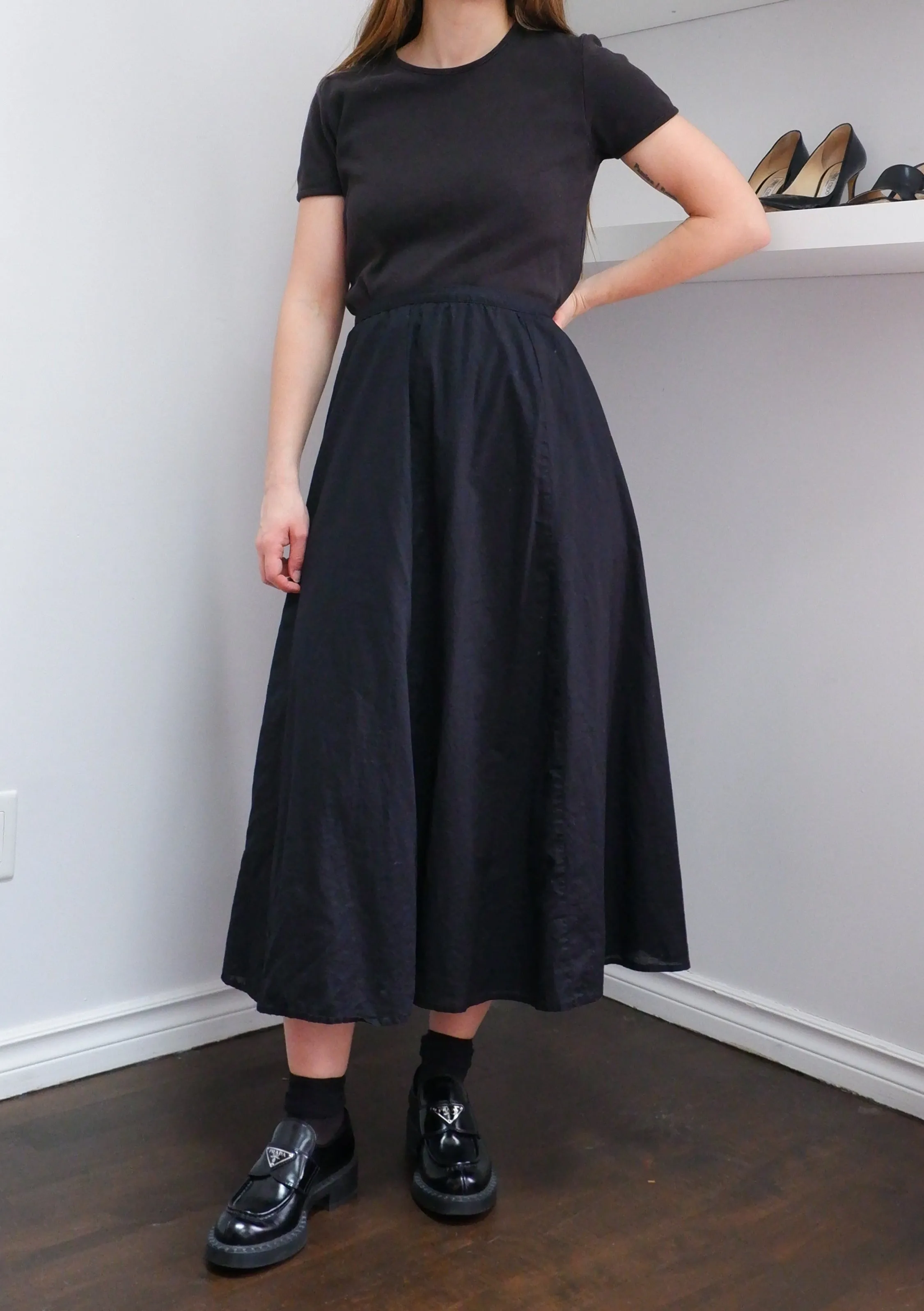 Dana Buchman Flowy Black Midi Skirt - 6