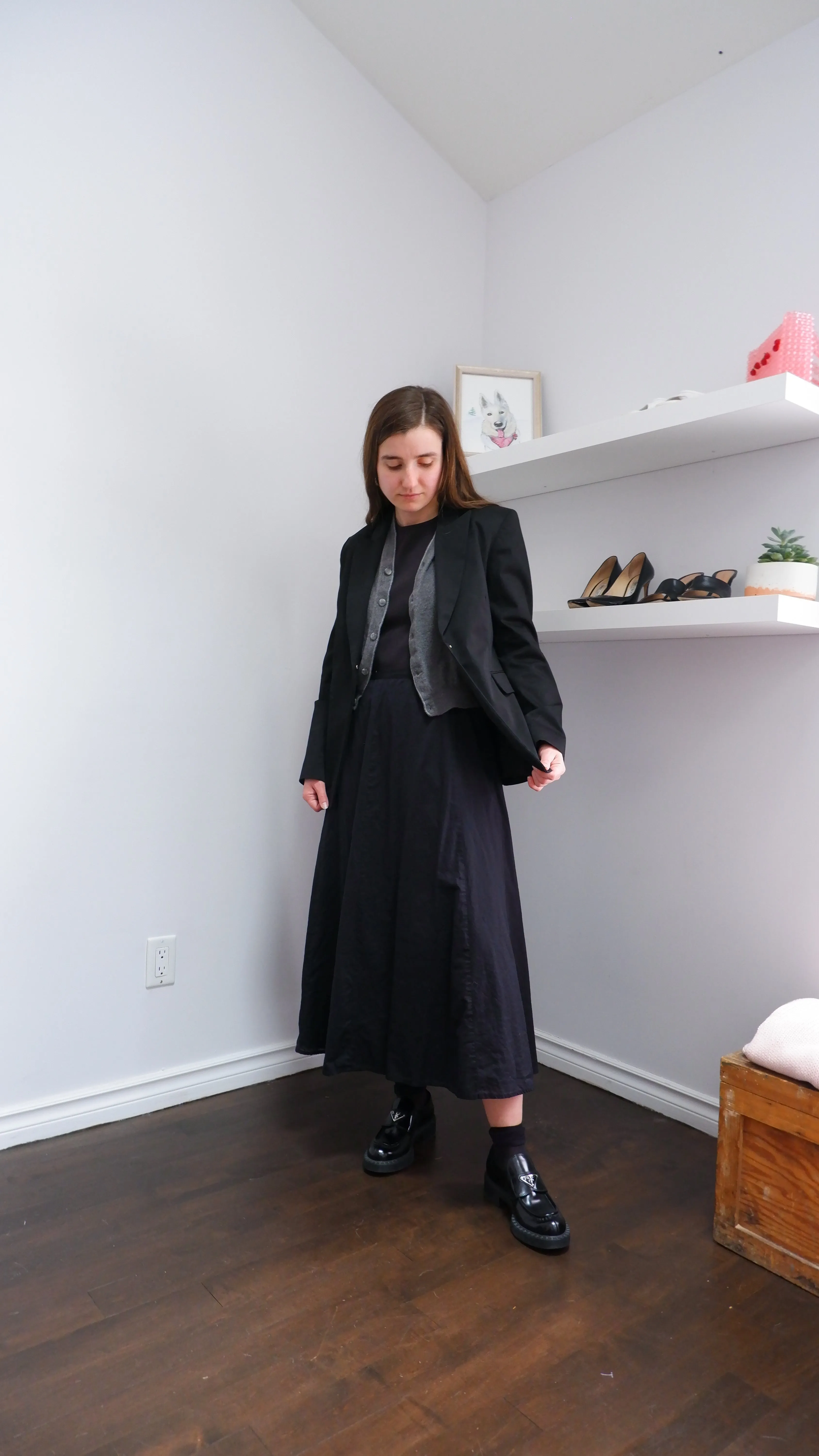 Dana Buchman Flowy Black Midi Skirt - 6