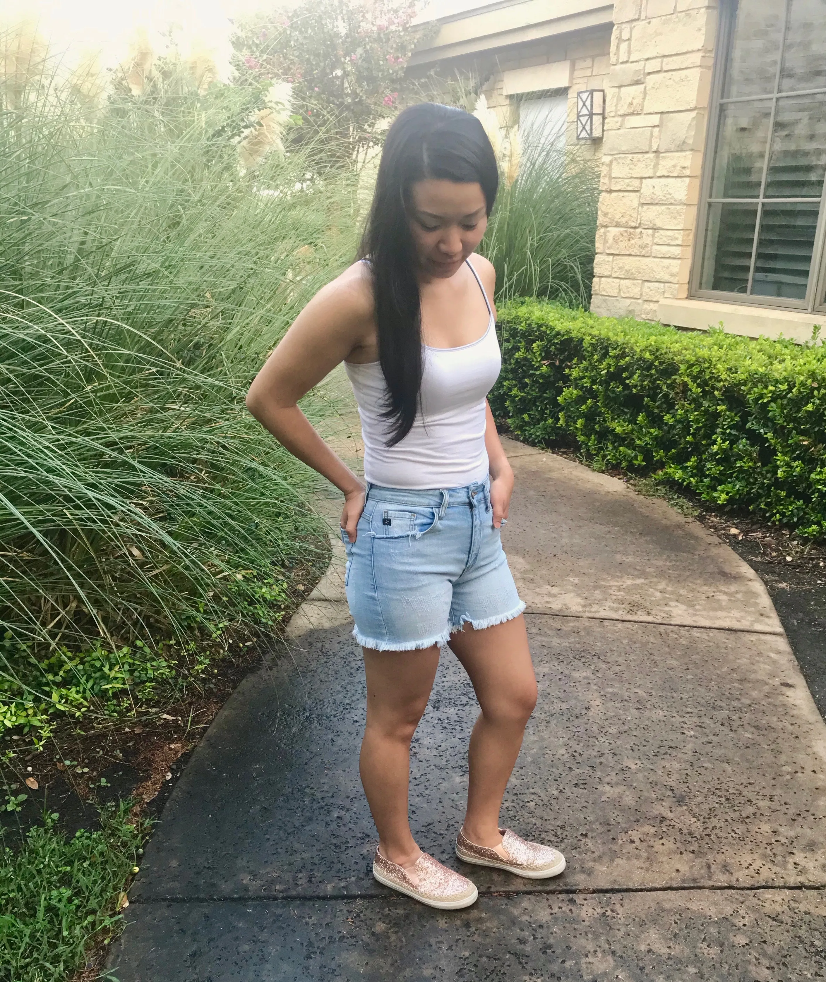 Distressed Denim Shorts