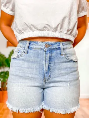 Distressed Denim Shorts