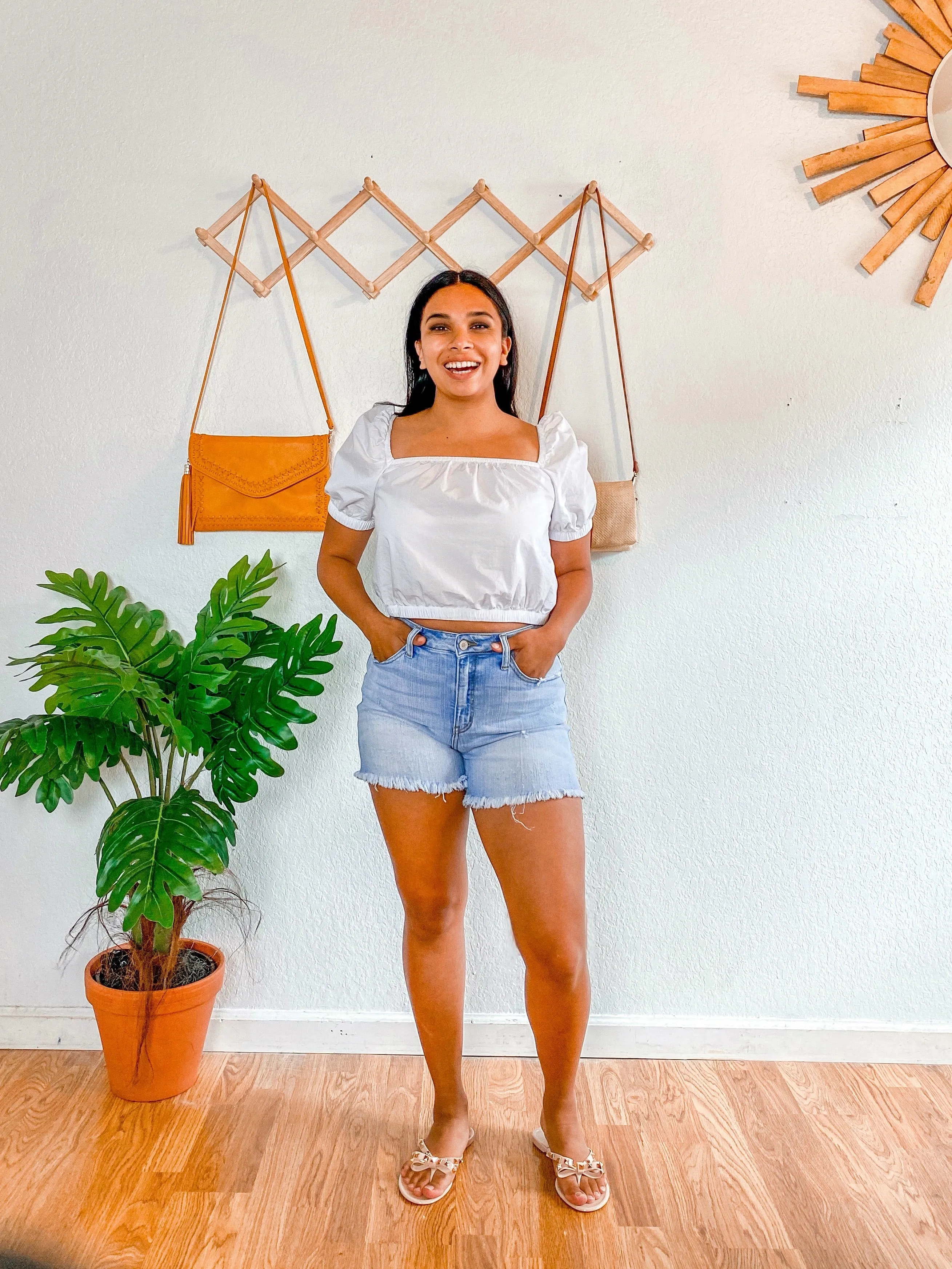 Distressed Denim Shorts