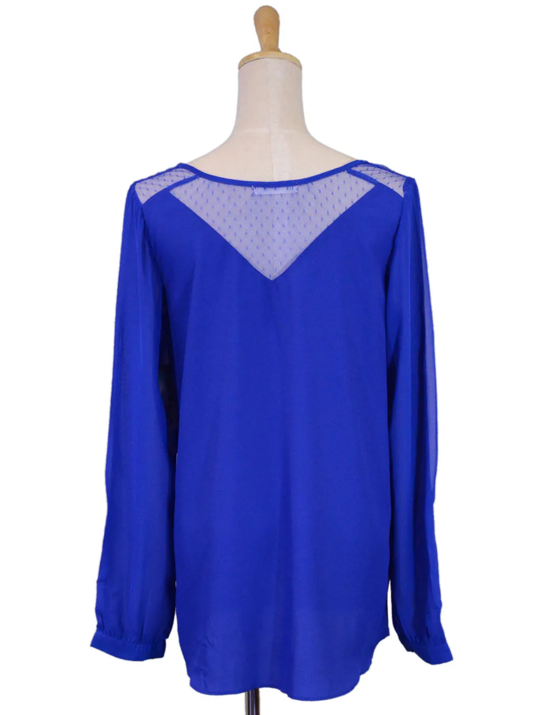 Gentle Fawn Long Sleeved Flowy Blouse With Lace Design Neckline Cut Out Sleeve