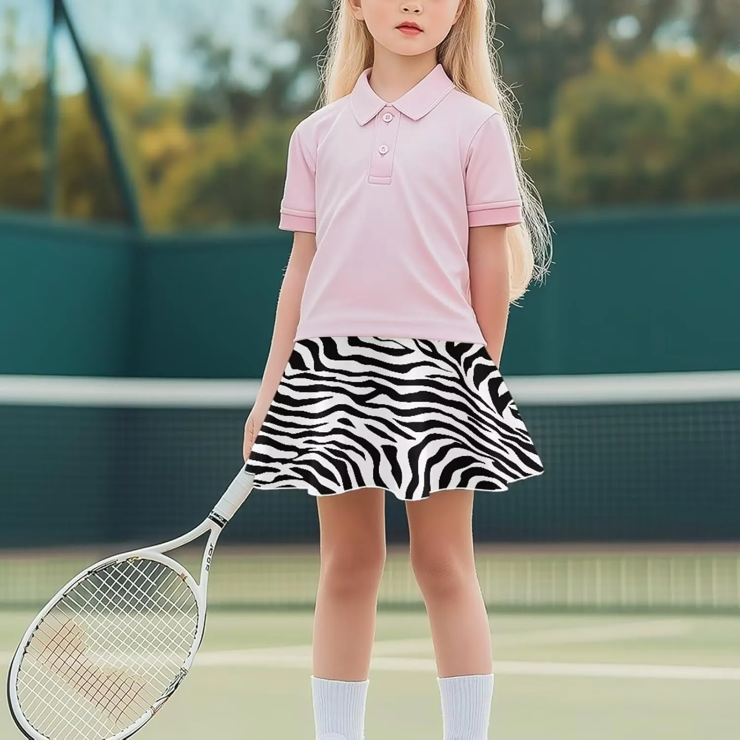 Girls' Sport Skirts 2-in-1 Tennis Running Skorts with Built-in Shorts Quickly Dry and Breathable