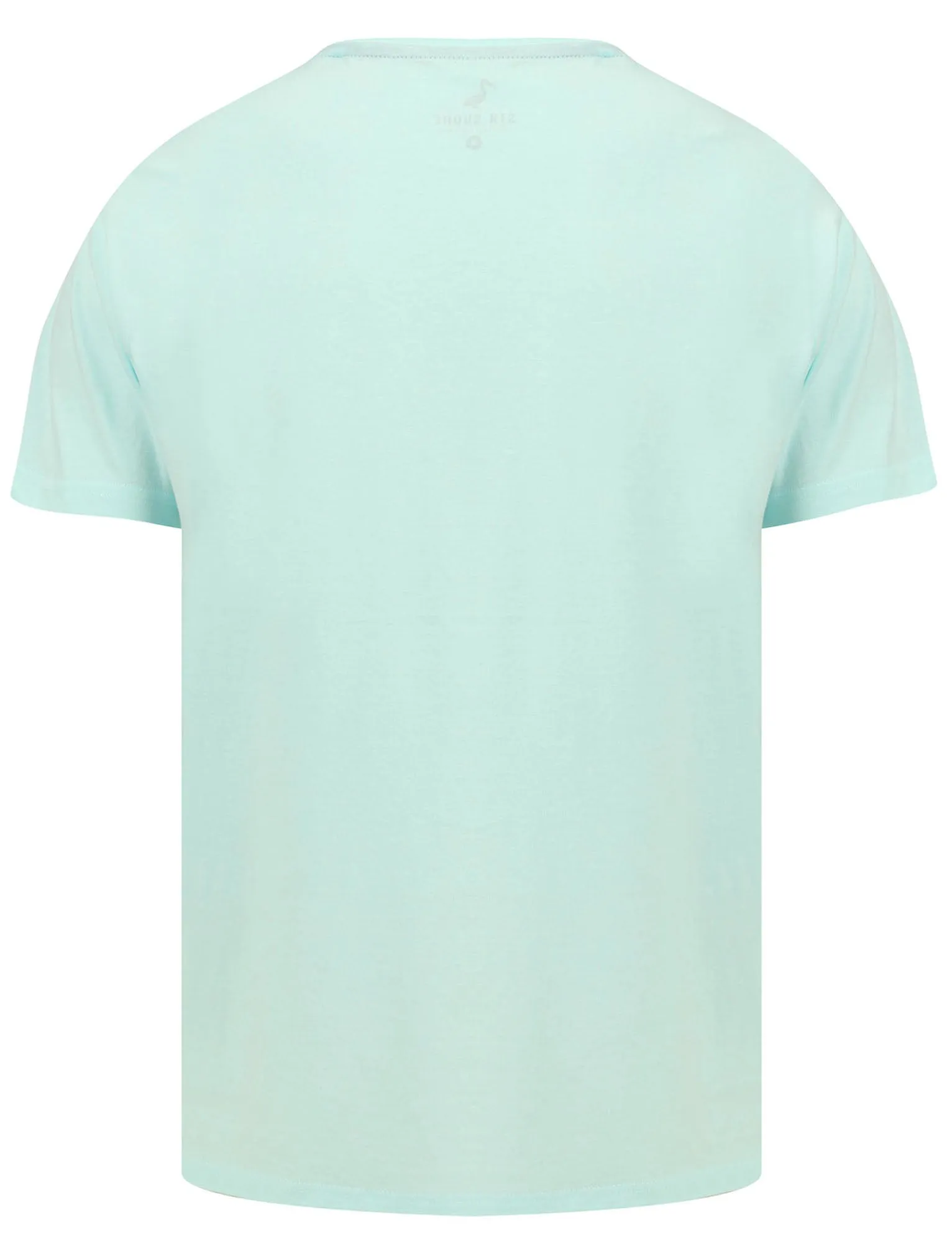 Hawaii Motif Cotton Jersey T-Shirt in Fair Aqua - South Shore