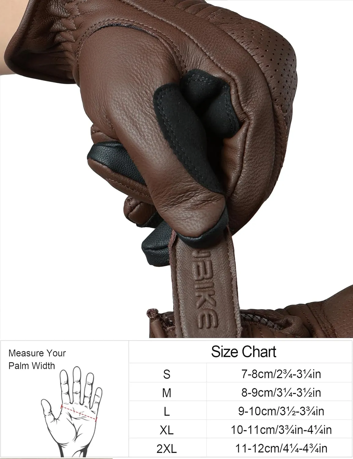 INBIKE Motorcycle Gloves for Men Premium Genuine Perforated Leather Breathable Motorbike Riding Gloves Touchscreen with Hard Knuckle