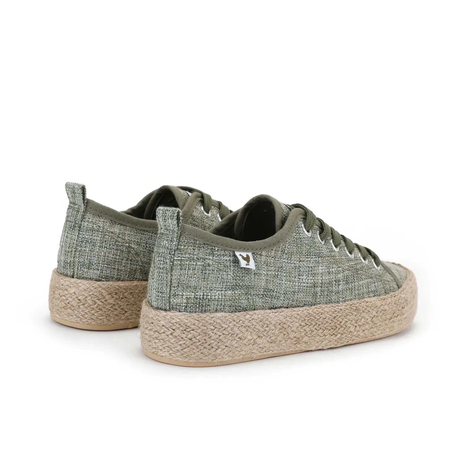 Khaki Linen Espadrille Sneakers