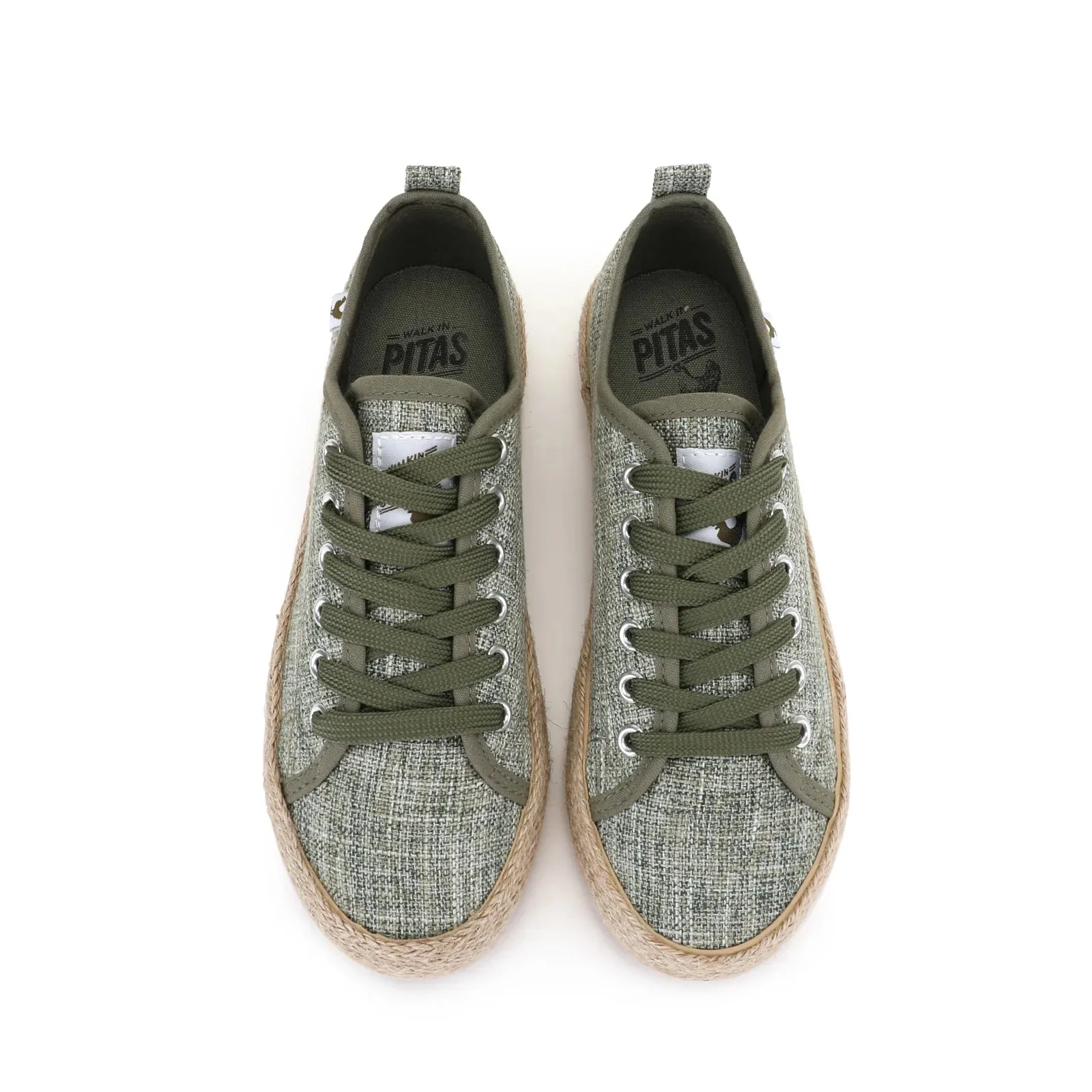 Khaki Linen Espadrille Sneakers