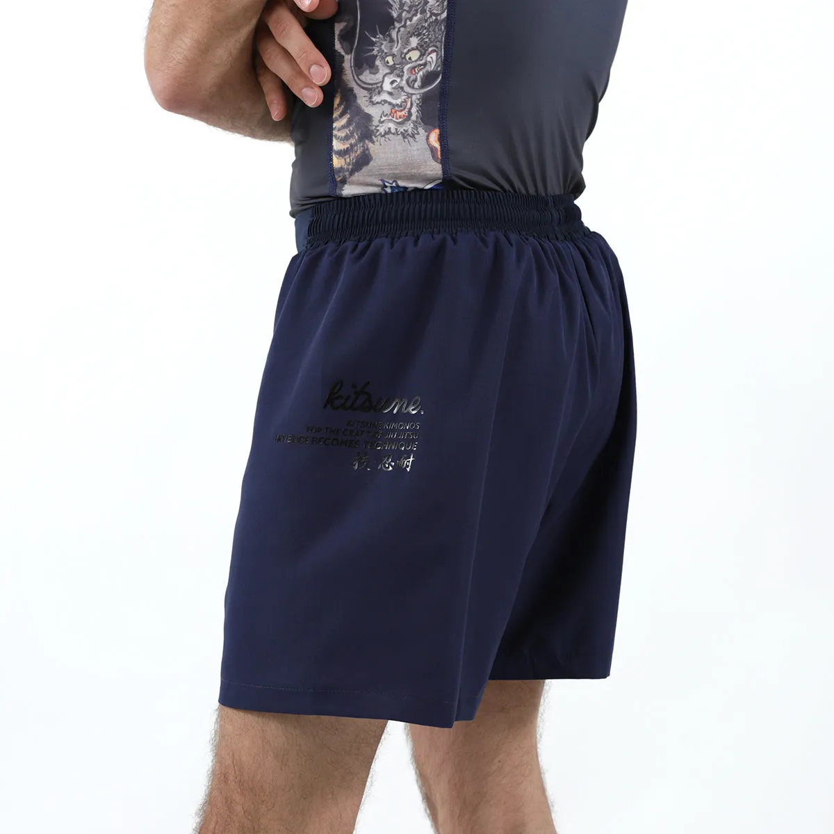 Kitsune "Bloom" Compression-Lined Shorts - Navy
