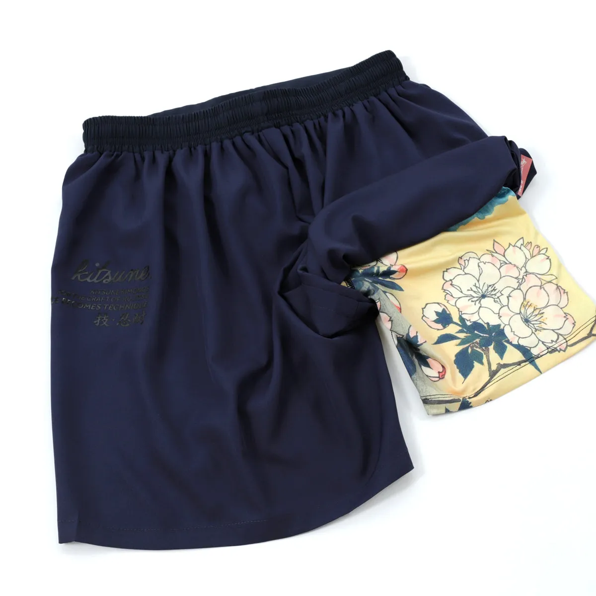 Kitsune "Bloom" Compression-Lined Shorts - Navy