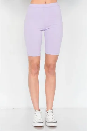 Lavender Stretchy Athletic Biker Shorts /4-2-1