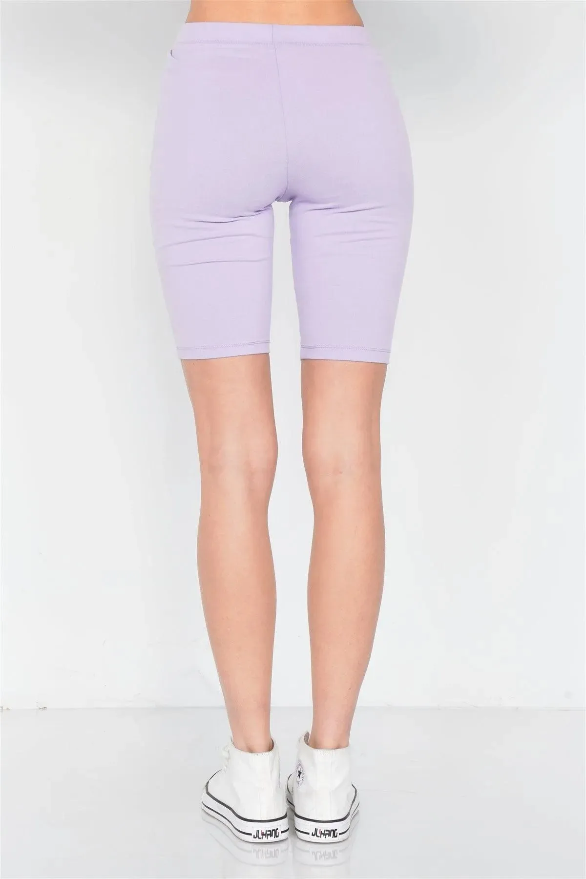 Lavender Stretchy Athletic Biker Shorts /4-2-1