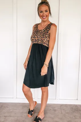 Leopard Top Midi Dress