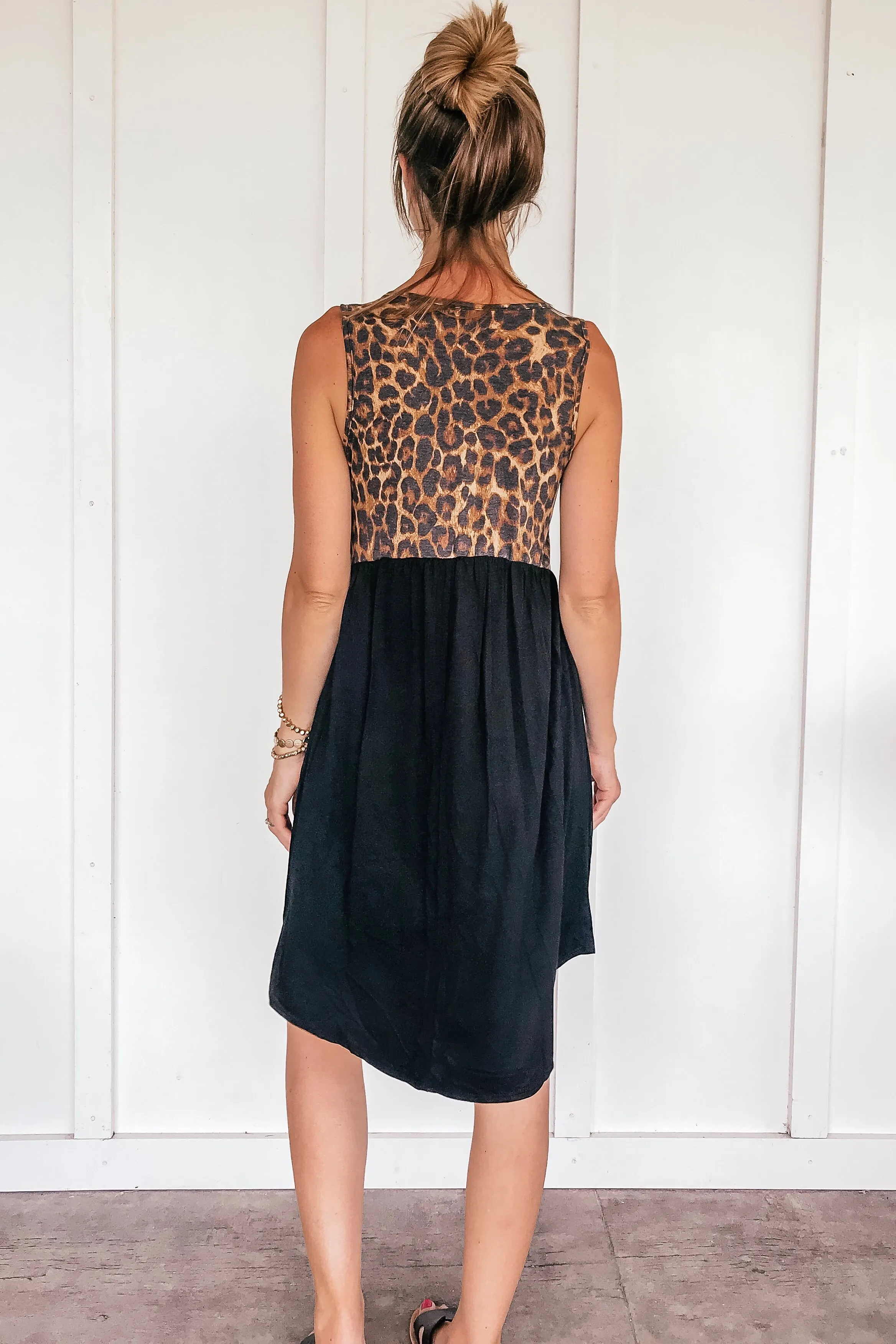 Leopard Top Midi Dress