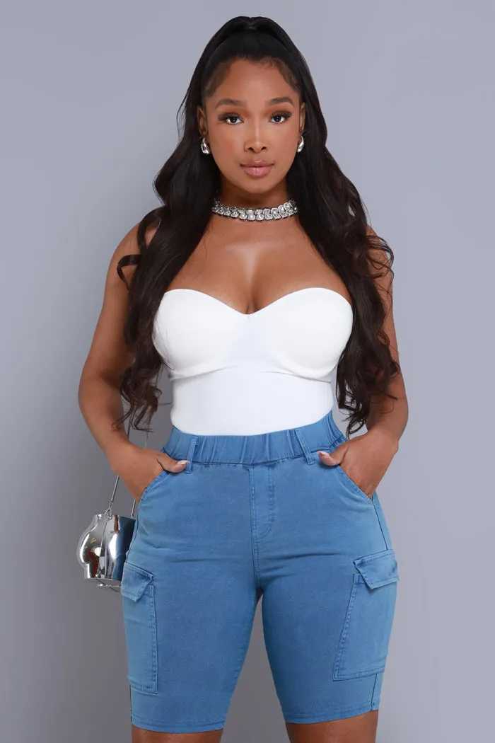 Make Some Noise Pull On Cargo Bermuda Shorts - Blue