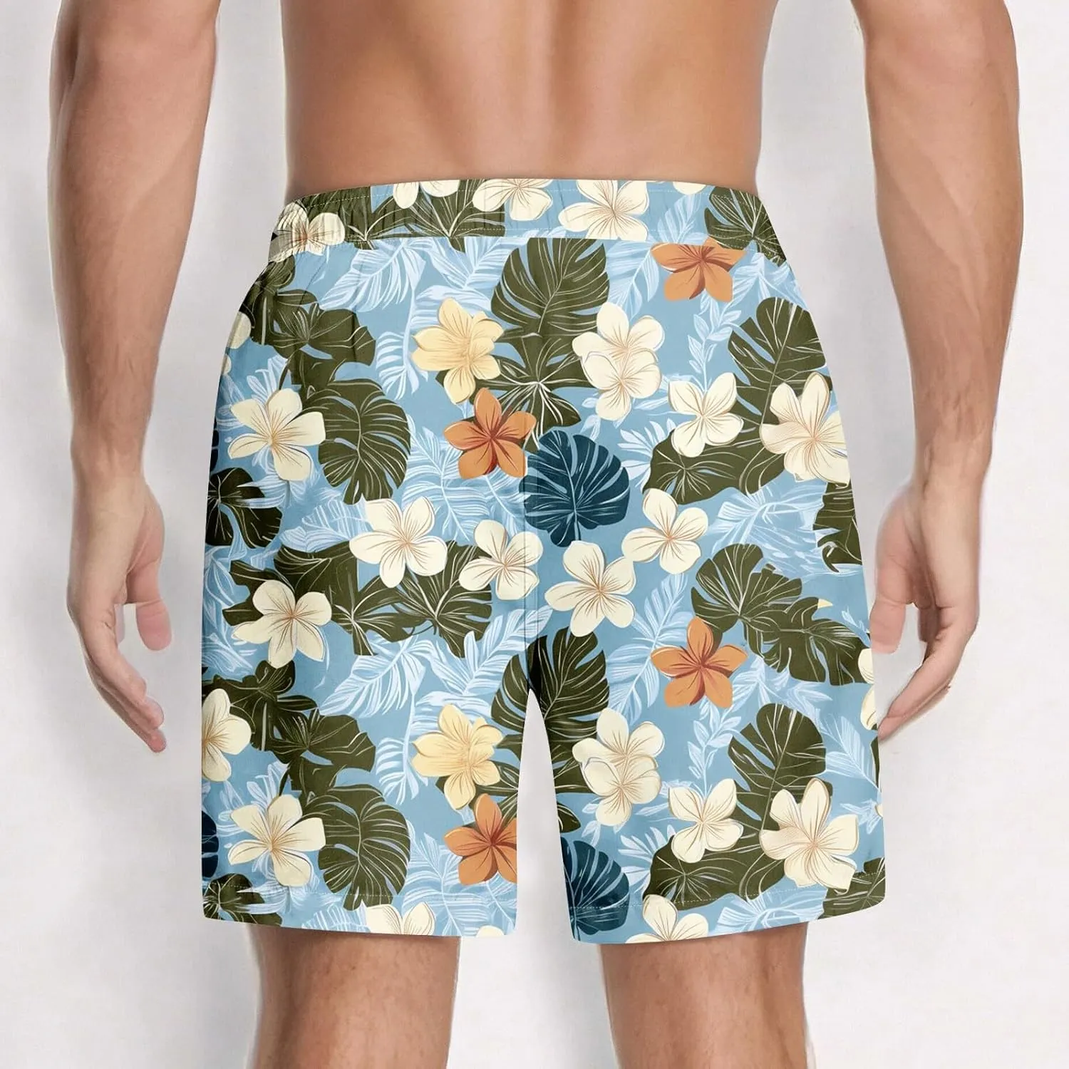 Men Swim Trunks Quick Dry Beach Swim Shorts Stretchy Board Shorts Swimsuits with Pockets