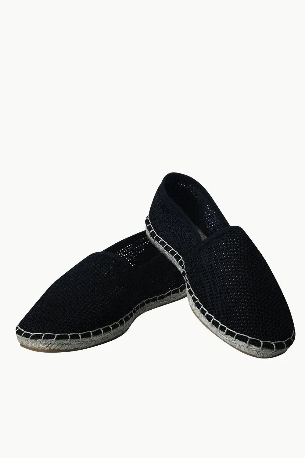 Mens Black Mesh Basque Espadrilles