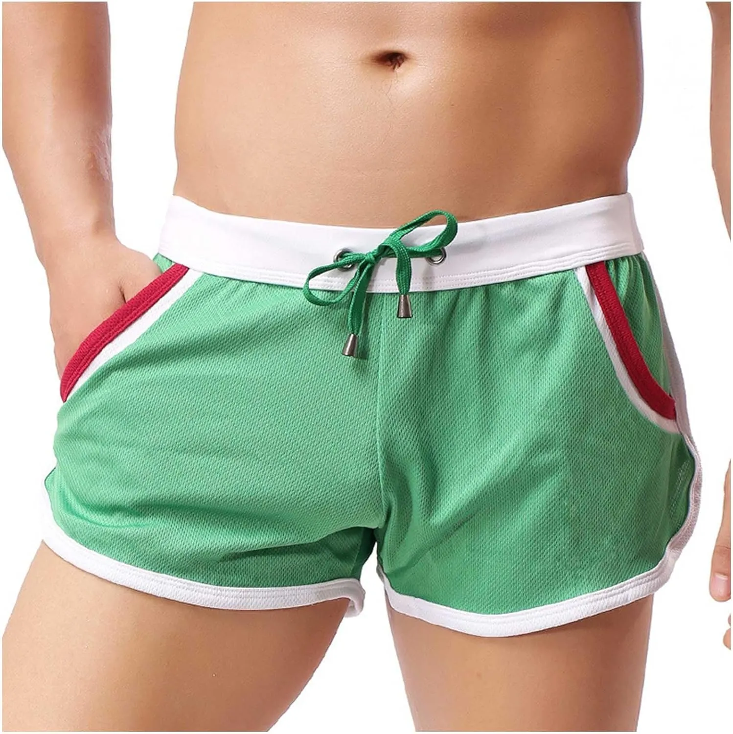 Men's Color Block Running Shorts Summer Quick Dry Mesh Gym Athletic Shorts Breathable Jogging Short with Pockets