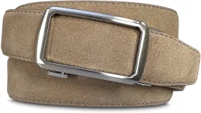 Men's Suede Leather Belt Genuine Leather Casual Dress Belt or Ratchet Belt Multi Color & Width Style