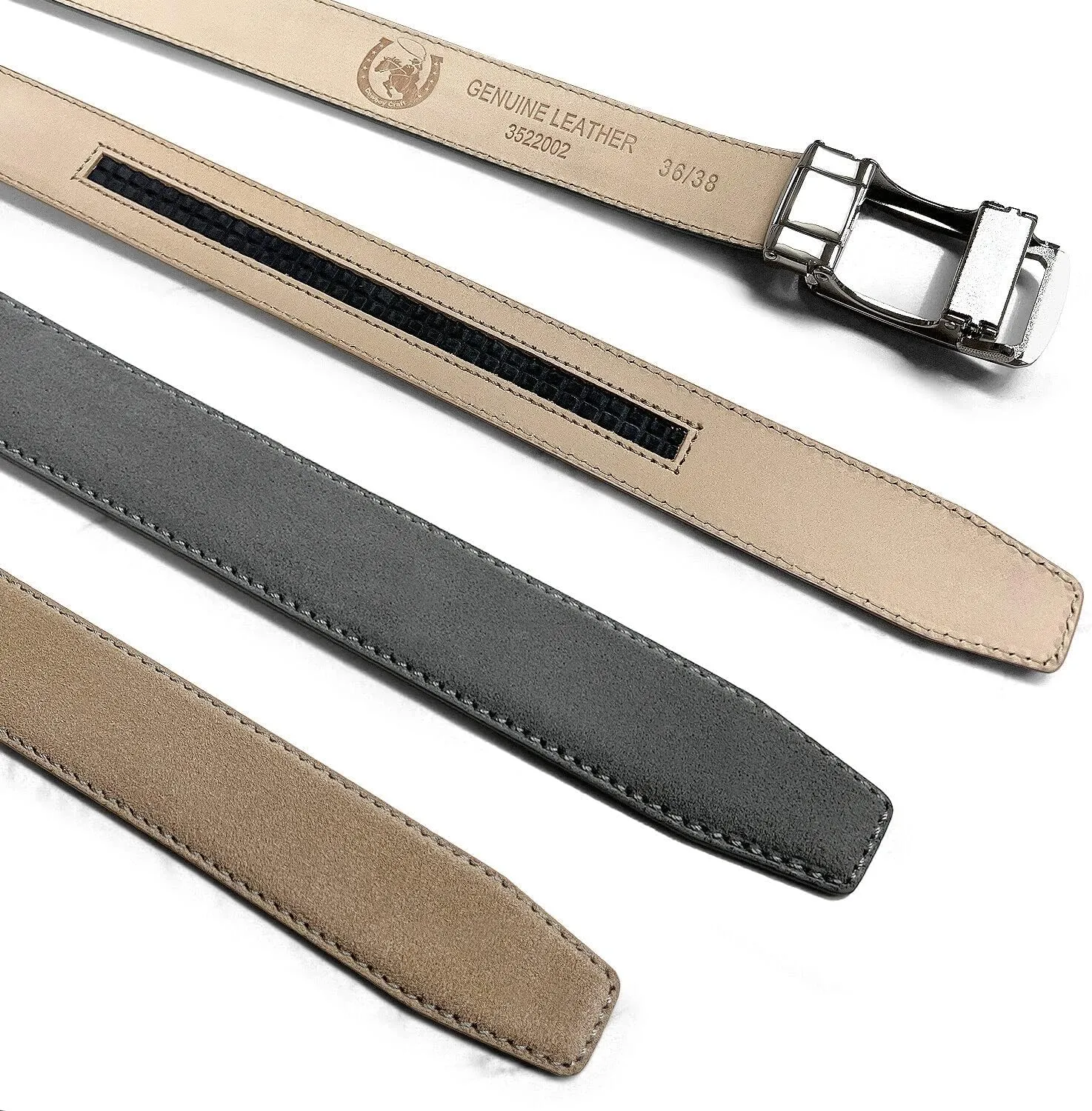 Men's Suede Leather Belt Genuine Leather Casual Dress Belt or Ratchet Belt Multi Color & Width Style