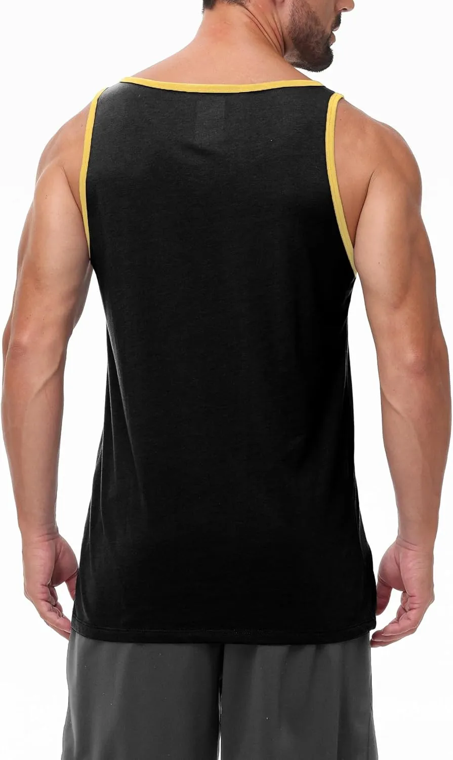 Mens Tank Top Sleeveless Muscle Shirts Soft Cotton Casual T Shirt for Gym Workout