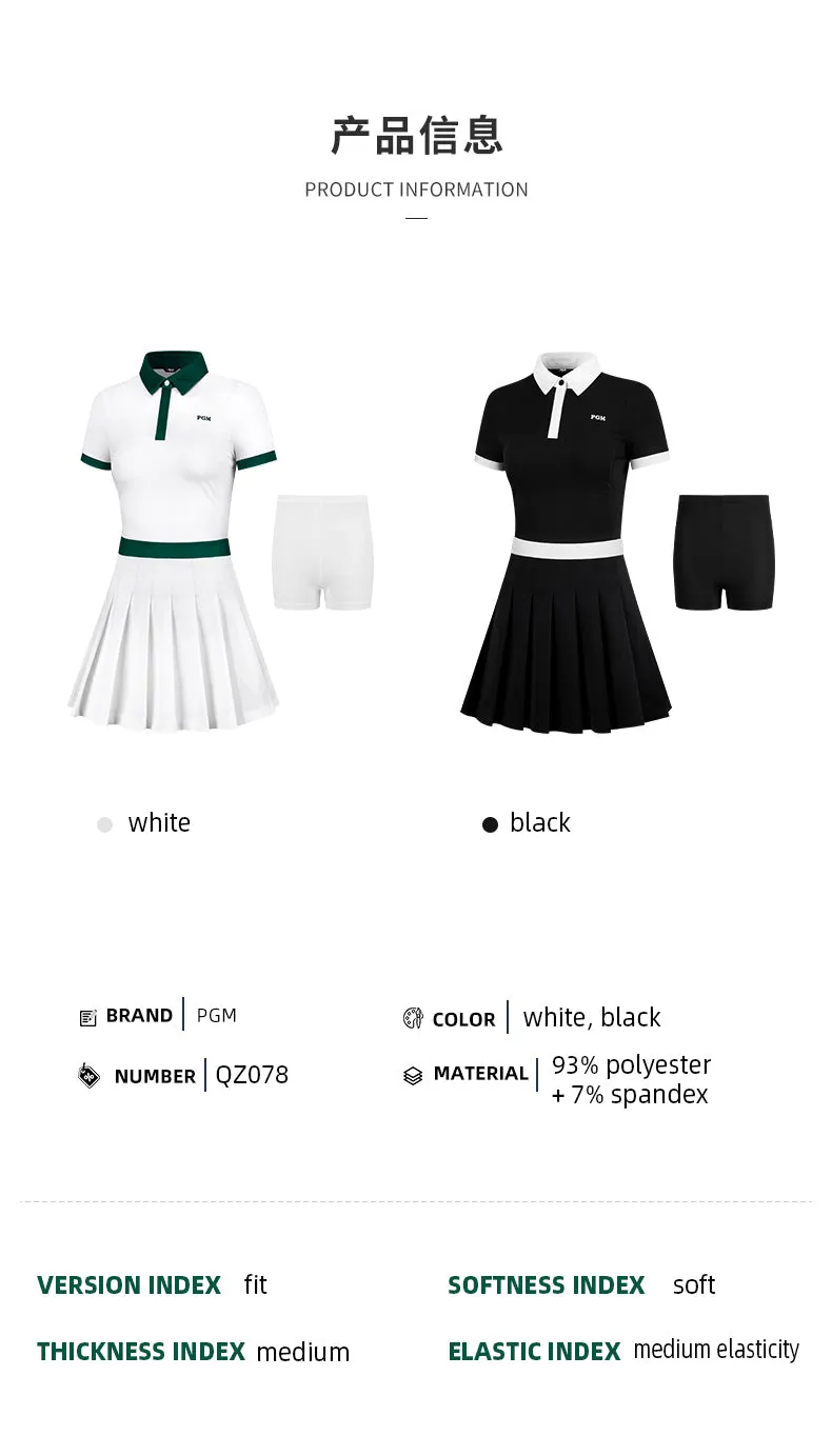 PGM QZ078 polo mini golf skirt set customize pleated high quality golf skirt